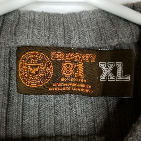 Company 81 Youth Boys Sweater Grey Long Sleeve V-Neck Size XL 100% Cotton - Picture 3 of 8